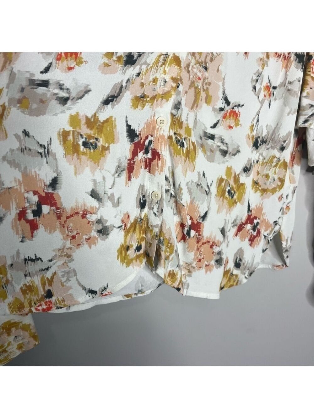 Part Two Klennie Ruffle Long Sleeve Floral Button Front Flowy Blouse, size 40/10 - Picture 6 of 14